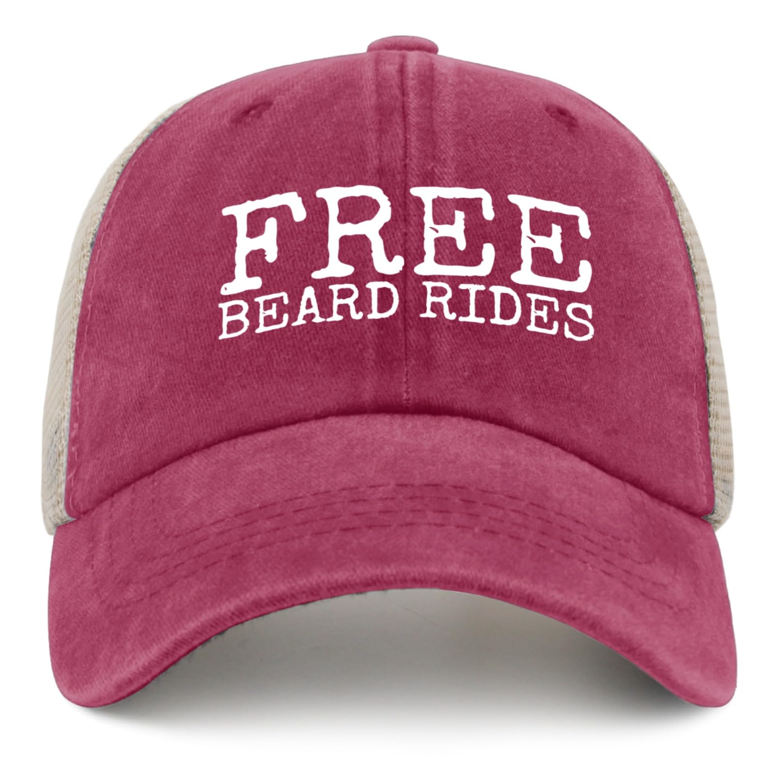 YFKFYTG Free Beard Rides hat front view, stylish vintage look for sunny days.