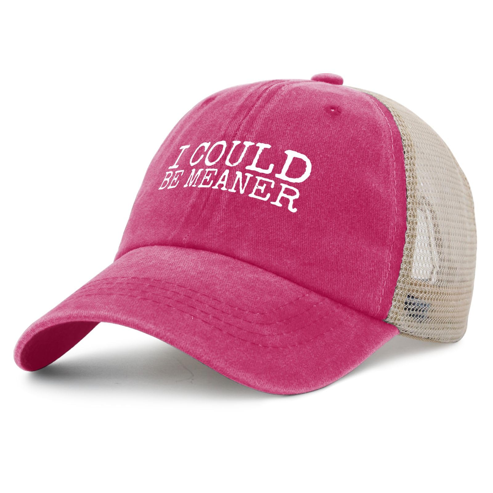 YFKFYTG I Could Be Meaner Hat denim texture, retro style for everyday outfits