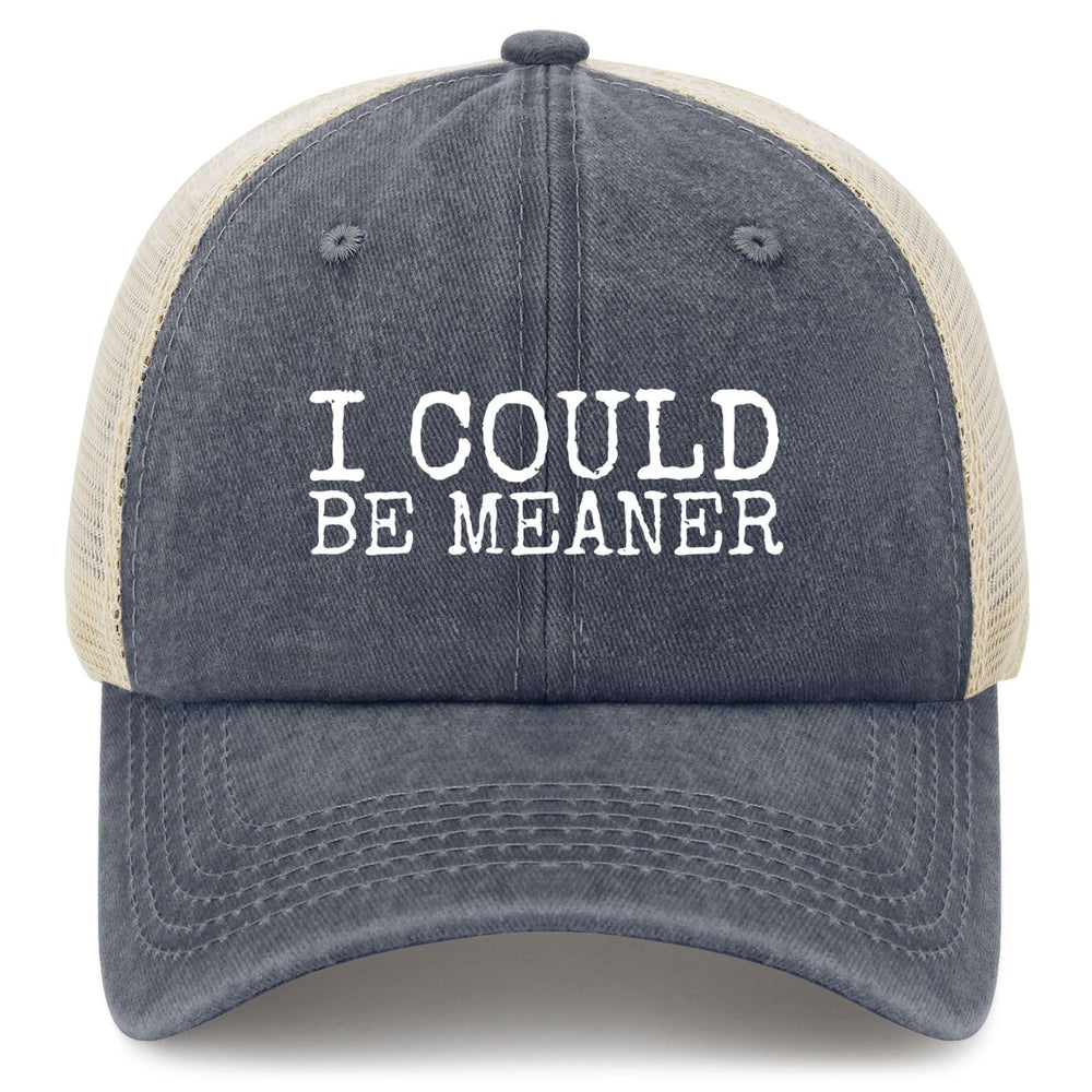 YFKFYTG I Could Be Meaner hat front view with breathable mesh for summer comfort
