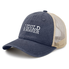 YFKFYTG I Could Be Meaner hat side profile showing adjustable strap