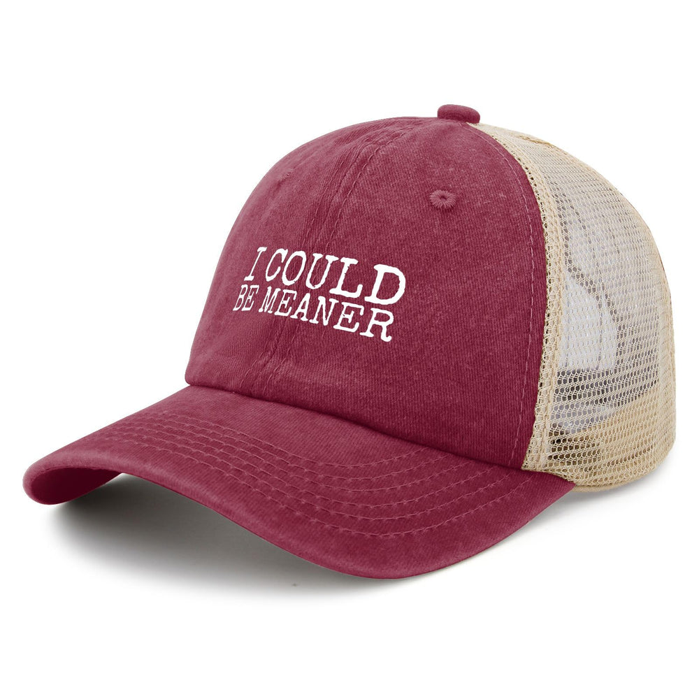 YFKFYTG I Could Be Meaner Hat side view showing adjustable snapback for a perfect fit