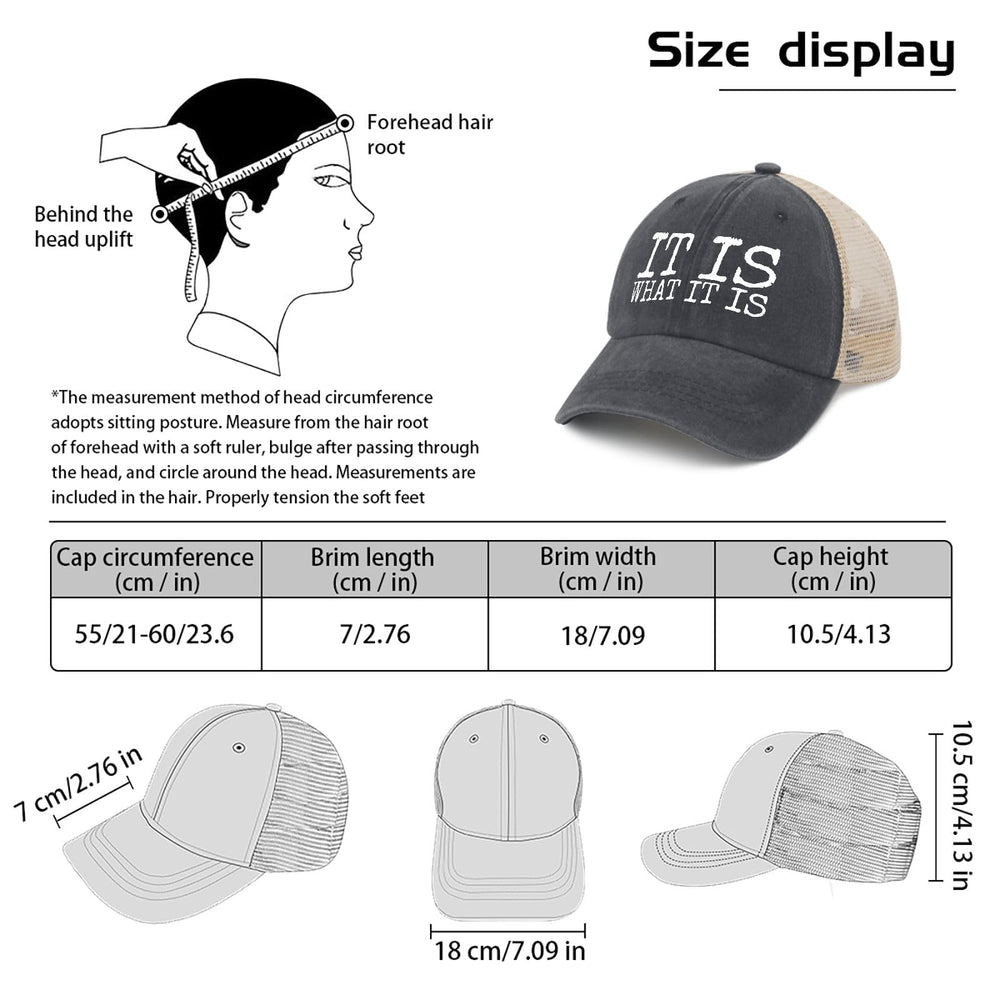 YFKFYTG It Is What It Is Hat denim texture adds retro vibe