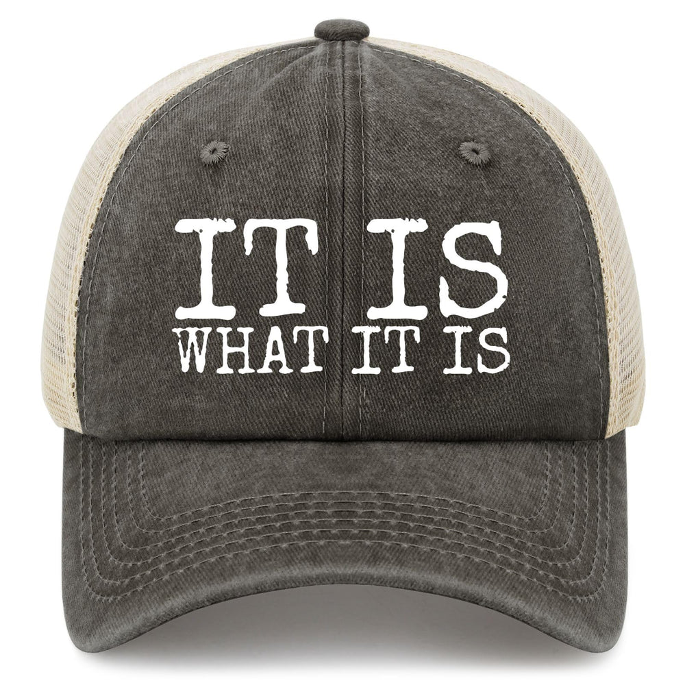 YFKFYTG It Is What It Is hat front view for casual, playful style