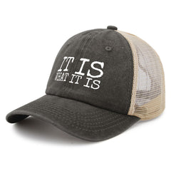 YFKFYTG It Is What It Is hat side snapback for adjustable comfort