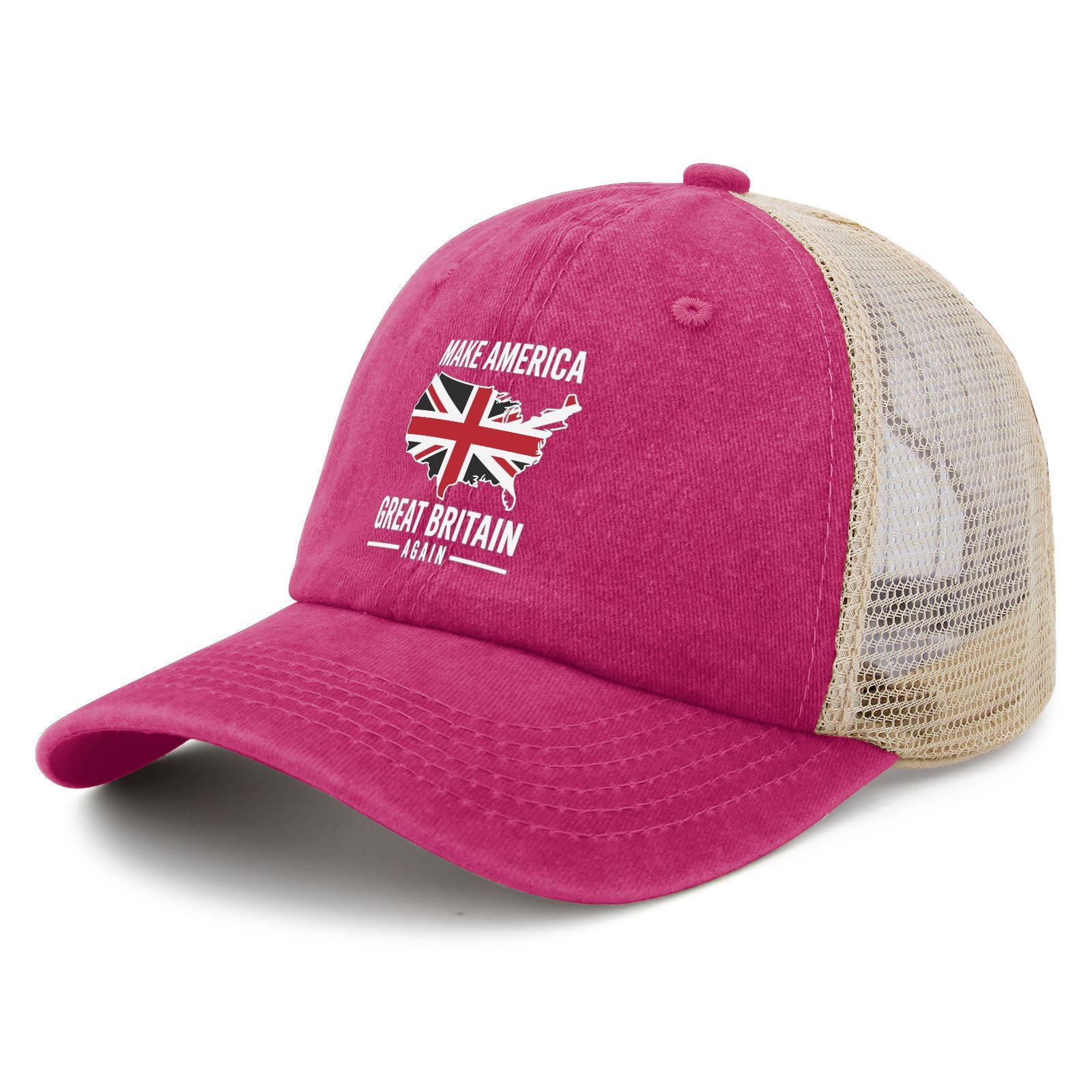 YFKFYTG Make America Great Britain Again hat side view shows retro denim style and comfort.
