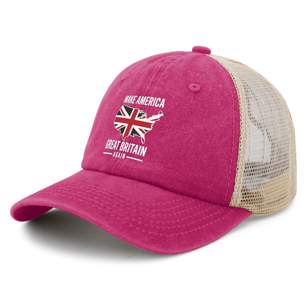 YFKFYTG Make America Great Britain Again hat side view shows retro denim style and comfort.
