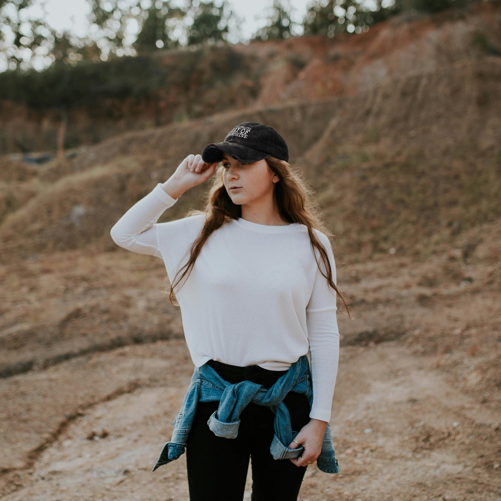 YFKFYTG Ray Sunshine hat adjustable strap for secure, comfortable fit.