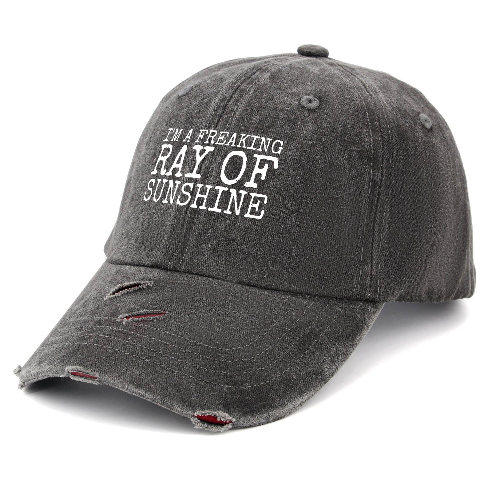 YFKFYTG Ray Sunshine hat side angle showing retro casual style.