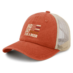 YFKFYTG beer hat with adjustable metal slider, comfortable fit for all head sizes.