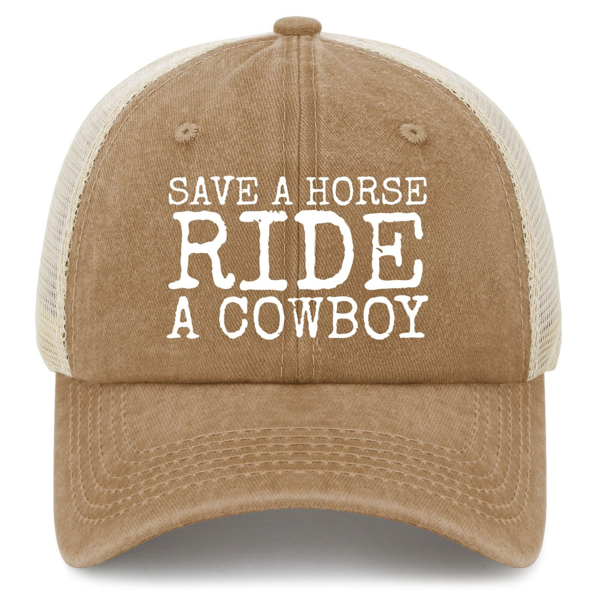 YFKFYTG Save a Horse Ride a Cowboy hat trucker cap for casual wear and gifting.