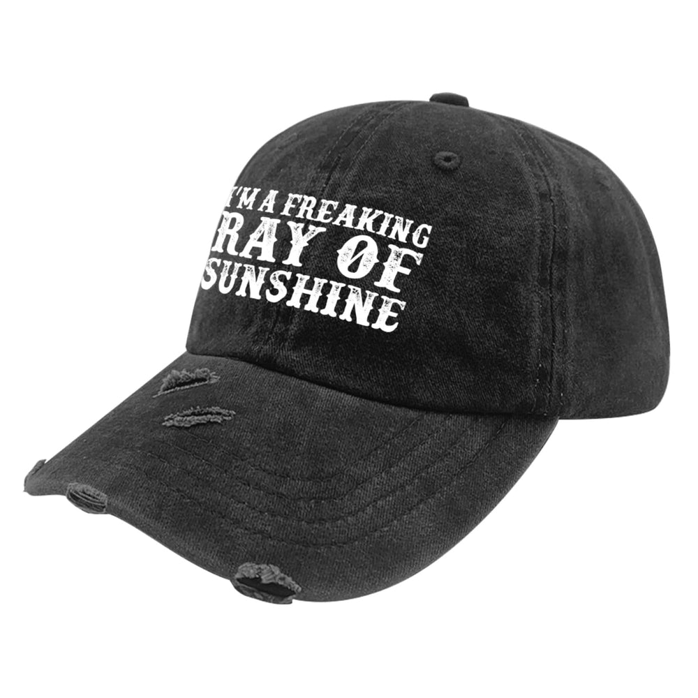 YFKFYTG Washed denim retro cap shown for casual unisex wear.