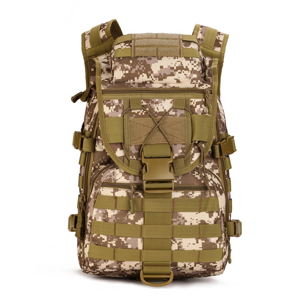 YFNT desert camouflage backpack side pocket for quick access