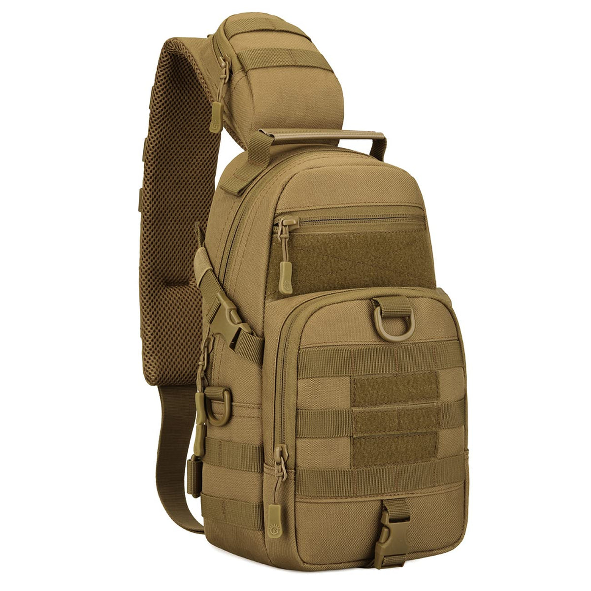 YFNT Tactical EDC sling bag front view with MOLLE webbing for quick-access gear.