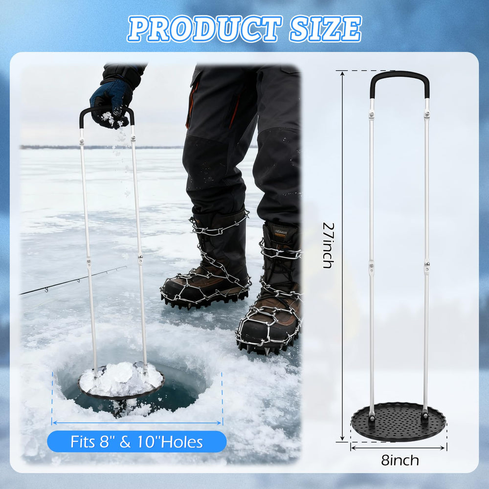 YIBOBO cold-resistant aluminum scoop withstands sub-zero ice fishing sessions
