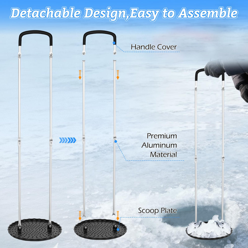 YIBOBO detachable ice scoop showing quick assemble for portability