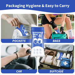 YIGOYIHU disposable urine bag folded demonstrates pocket-sized portability for discreet travel