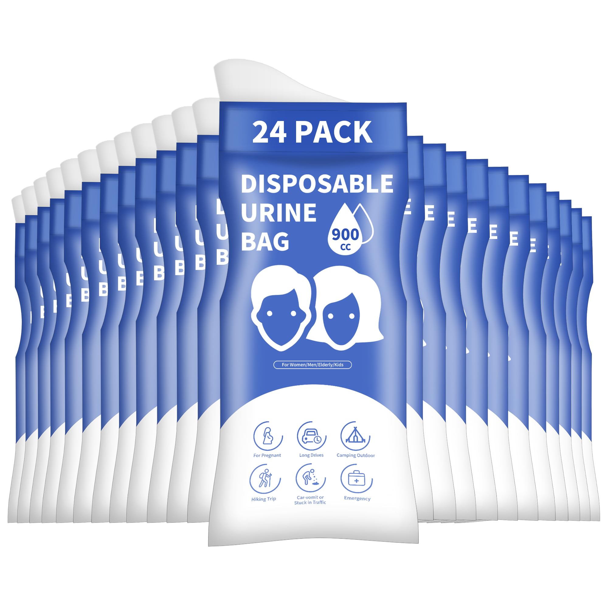 YIGOYIHU disposable urine bags pack shows compact travel-ready design for easy relief