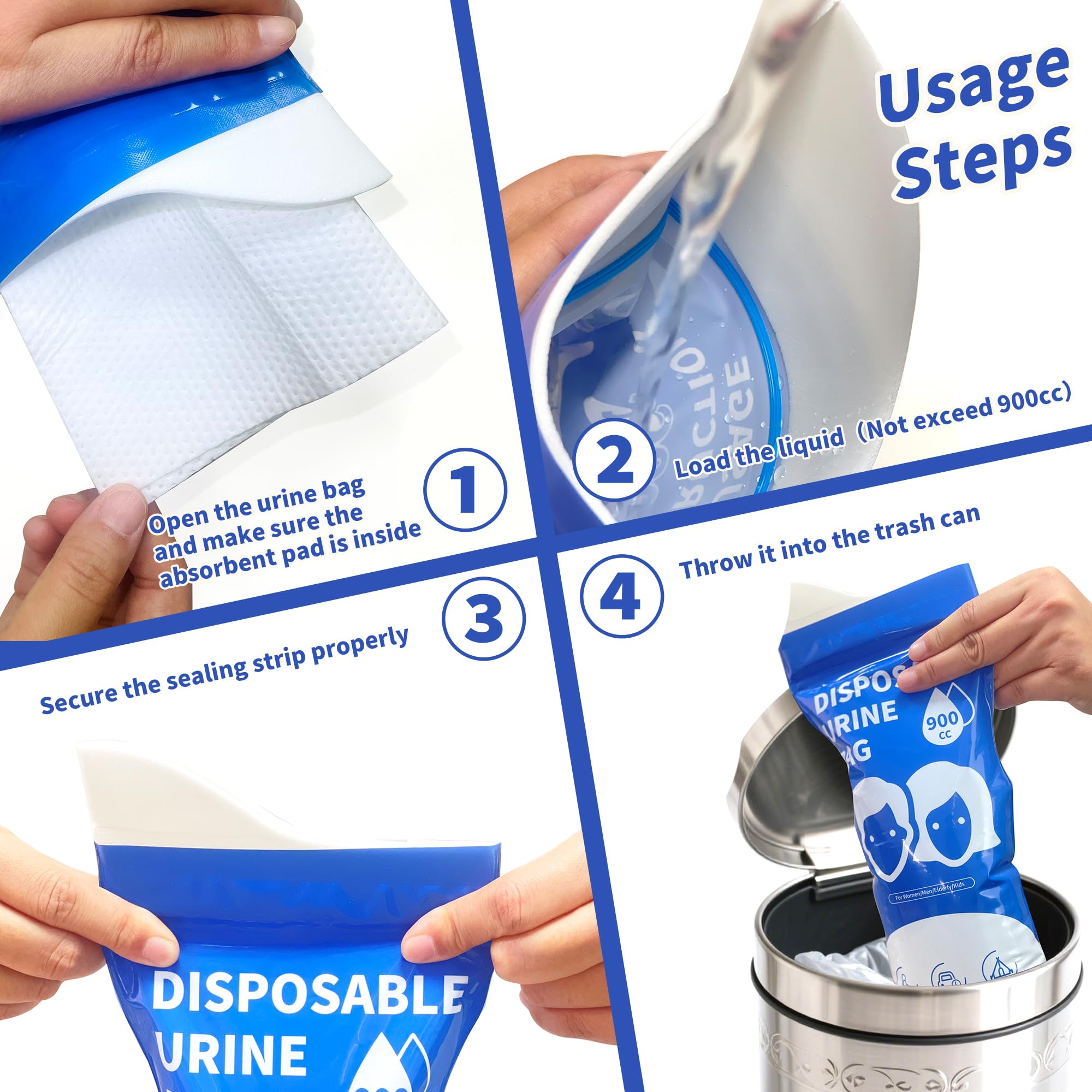 YIGOYIHU travel-friendly urine bags work for adults and kids in cars or camps