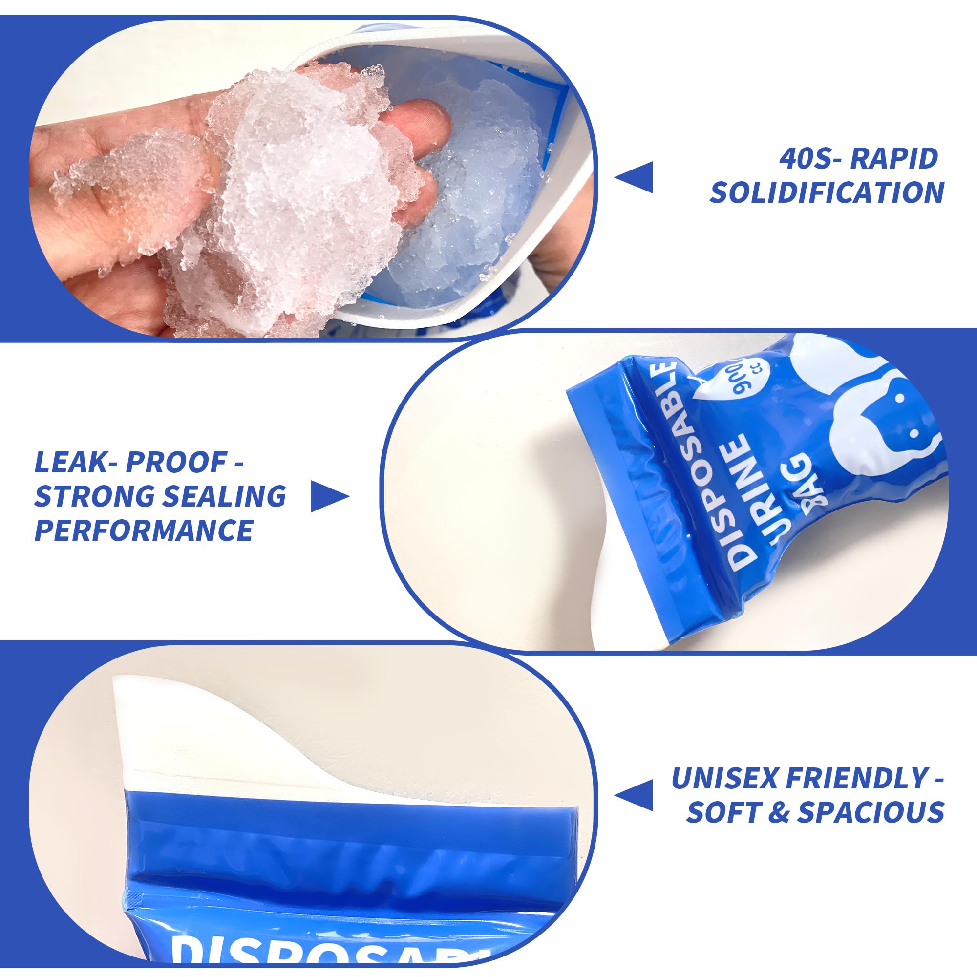 YIGOYIHU urine bags with absorbent pad enable quick gel formation for mess-free disposal