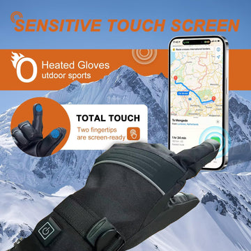 YihuaTop heated gloves heat levels demonstrated for quick adjustments.