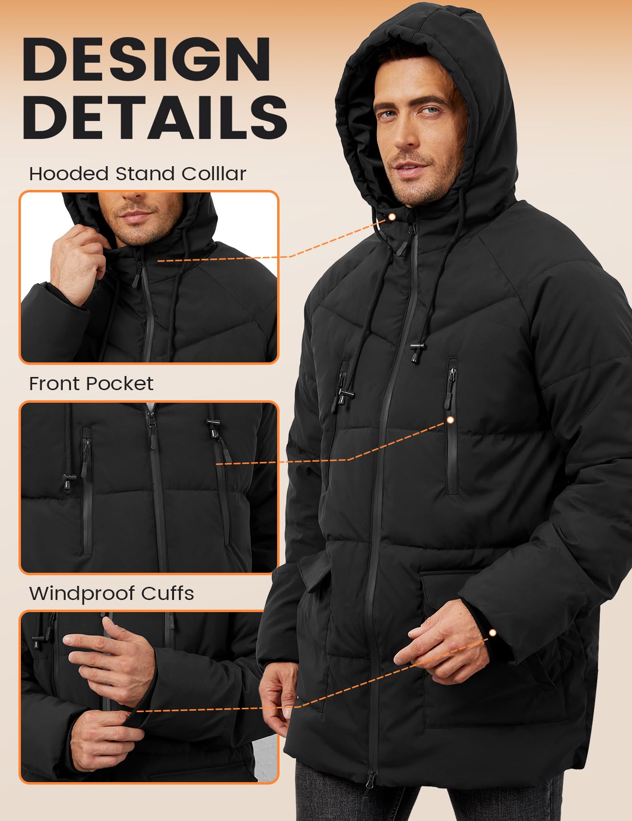 Yimoon hood drawstring adjustment detail demonstrates customizable coverage in windy conditions.