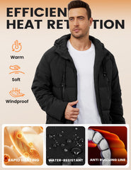 Yimoon winter coat model wearing, showcasing versatile styling for cold-weather outfits.