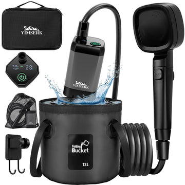 Yimserk 7800mAh outdoor shower pump for long camping showers