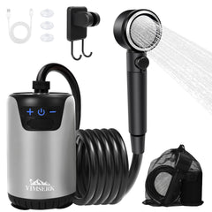 Yimserk 8000mAh portable camping shower head offers compact on-the-go cleaning.