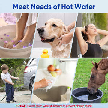 Yimserk portable shower in action for beach trips and car washes.