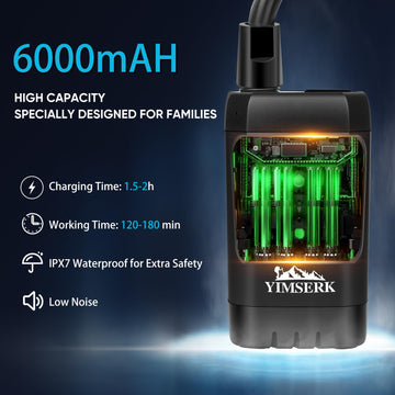 Yimserk 2000W immersion heater heats water quickly for hot outdoor showers.