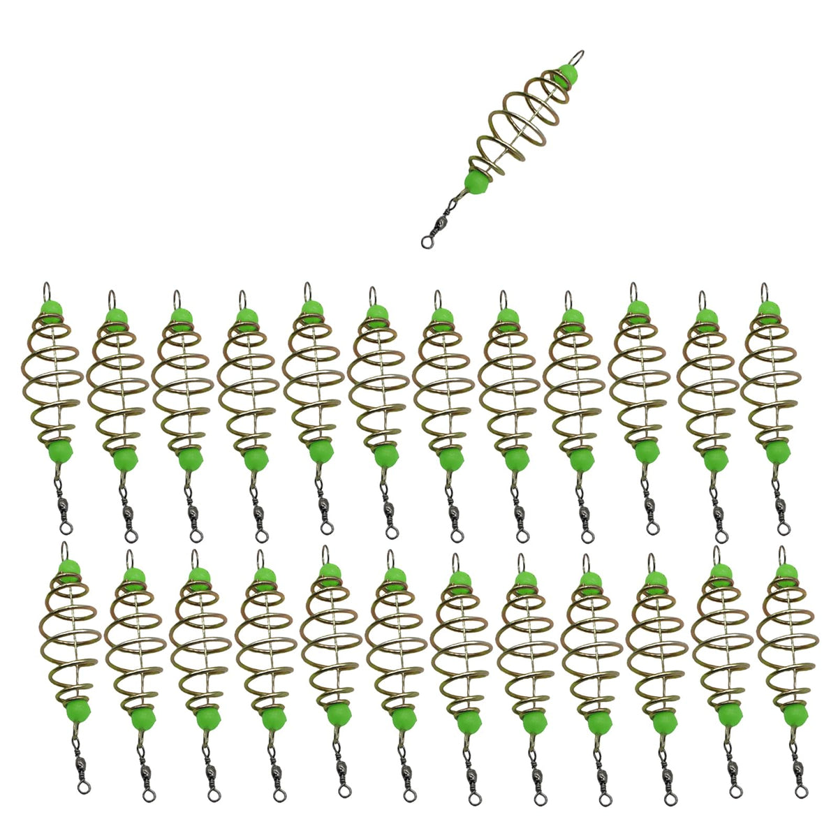 Yinprwi 25Pcs Spring Bait Cage Olive Shape