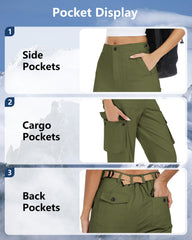 YIPINK women's cotton-twill stretch pockets close-up ideal for hiking and travel storage