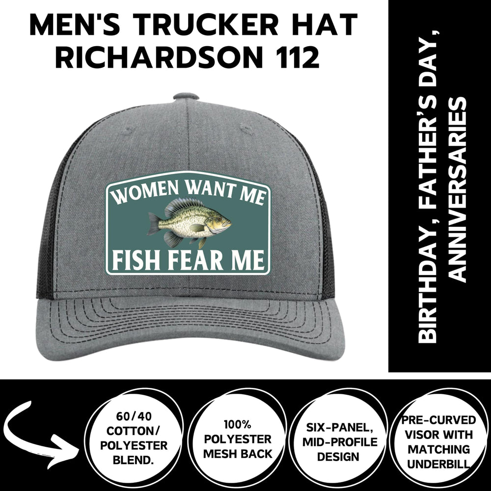 Yippee Daisy Women Want Me Fish Fear Me hat, back view, breathable mesh back for cooler sessions