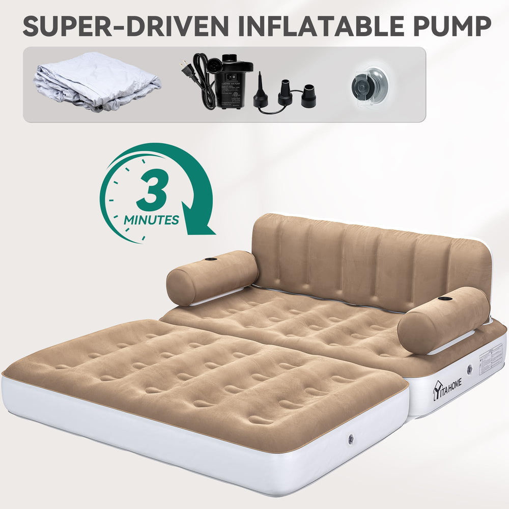 YITAHOME external pump inflates quickly in minutes.