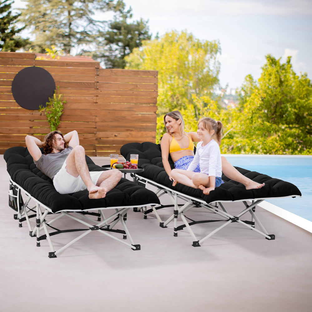 YITAHOME cot suited for camping, beach, office and travel.