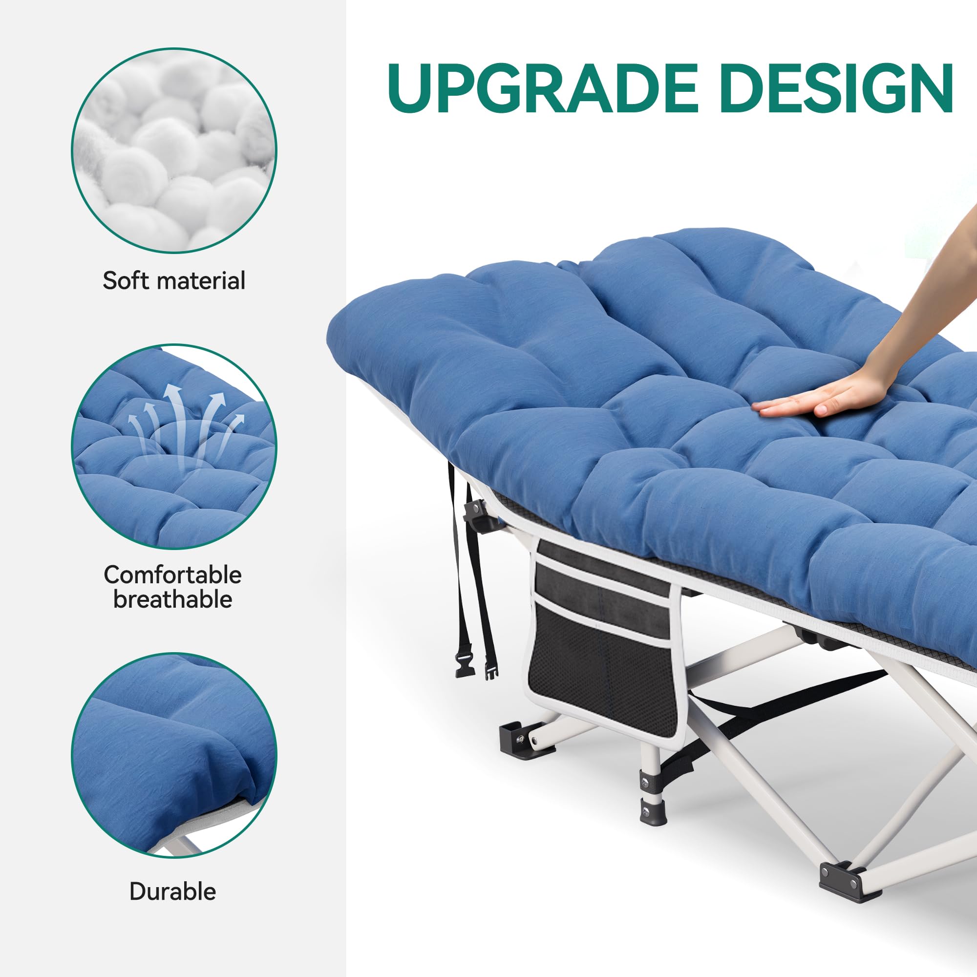 YITAHOME camping cot with carry bag for effortless transport.