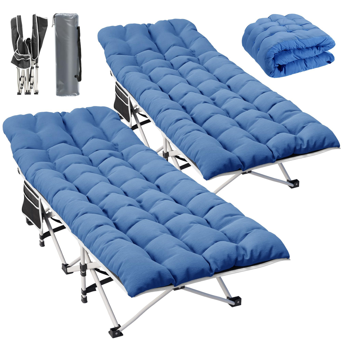 YITAHOME camping cot with one-piece mattress for quick setup outdoors
