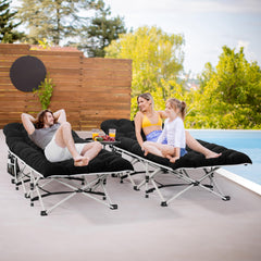 YITAHOME camping cot side-pocket keeps essentials within reach