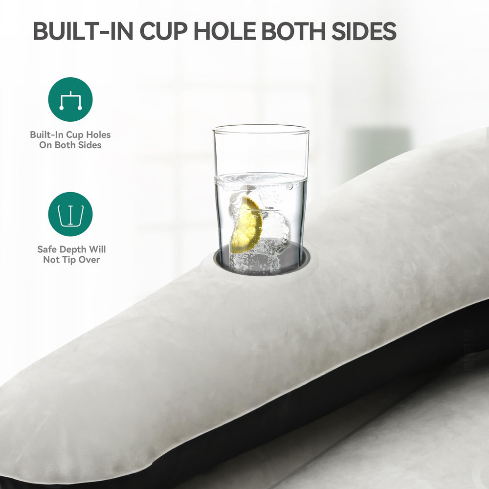 YITAHOME dual cup holders on the side for convenient drinks during rest.