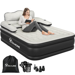 YITAHOME queen air mattress with headboard for added sleep support