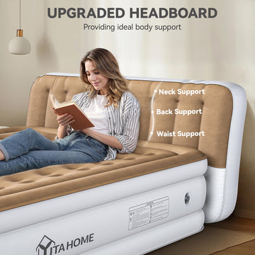 YITAHOME queen size 80x60 inch inflatable with ample indoor space
