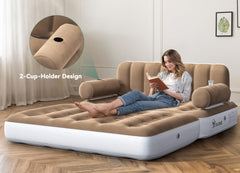 Expanded 79" x 60" surface provides ample lounging space.