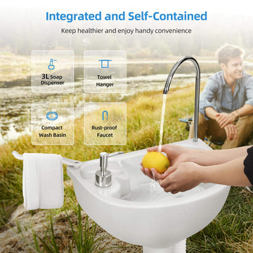 YITAHOME used-water flow into RV toilet tank demonstrating water recycling on the go.