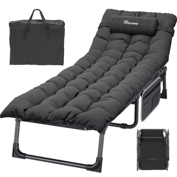 YITAHOME XL camping cot with mattress, easy assembly for outdoor comfort