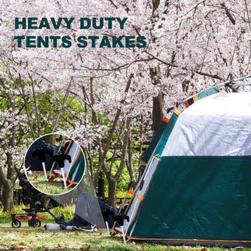 YIYAO metal stakes bundle offers durable shelter anchoring.