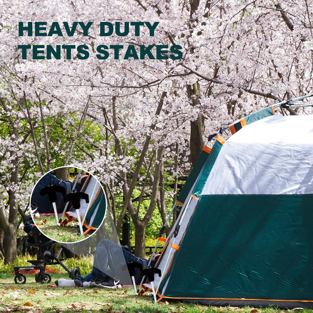 YIYAO metal stakes bundle offers durable shelter anchoring.