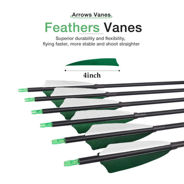 YLS 4-inch turkey feather fletching improves alignment and stability.