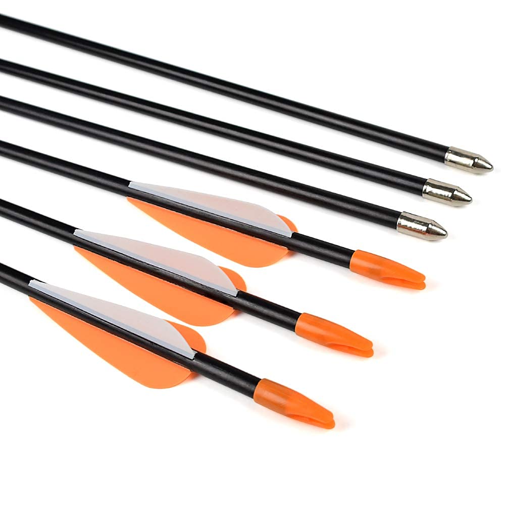 YLSIO Archery arrow shaft 24in length for youth archery practice.