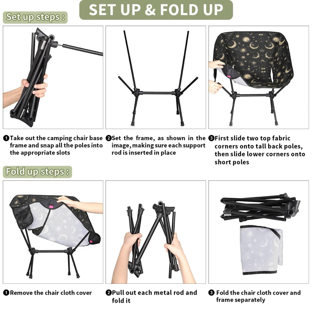 YLYNIU portable camping chair easy assembly unfolds in minutes