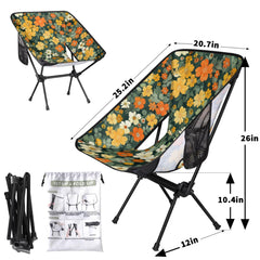 YLYNIU ergonomic camping chair with breathable fabric and side pockets for quick-access items.